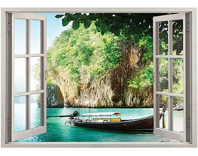 Adesivo De Parede Janela Com Efeito 3d Tailândia
