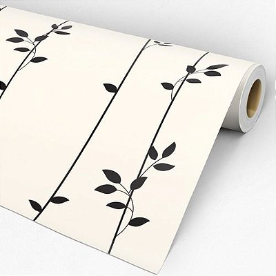 5 Metros - Adesivo De Parede Para Sala Ou Quarto - Floral Folhas