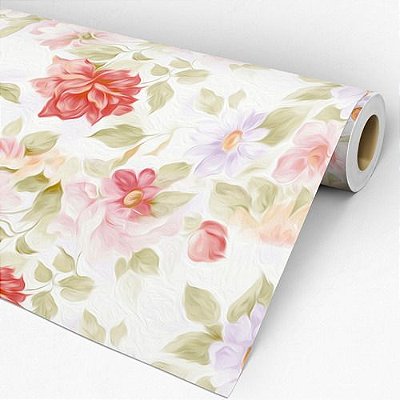 5 Metros - Adesivo De Parede Para Sala Ou Quarto - Floral Pop