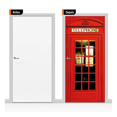 Adesivo para Porta Decorativo Cabine Telefônica Londres