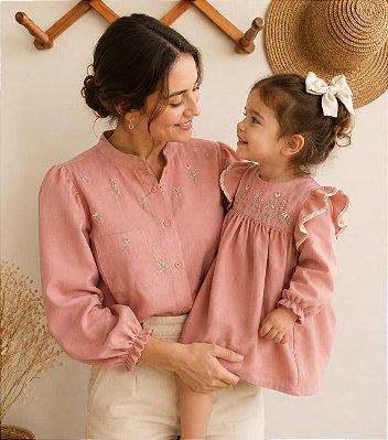 Conjunto Mãe e Filha - Amor que floresce – Vestido infantil