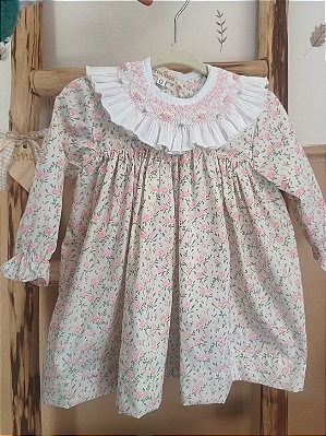Vestido Ponto Smock rosa