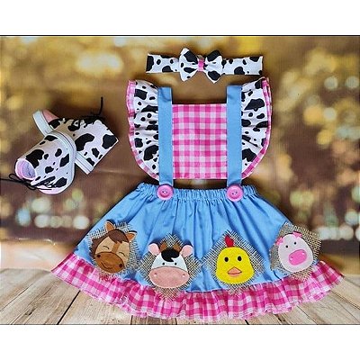 Jardineira Fazendinha Personalizada para Bebê