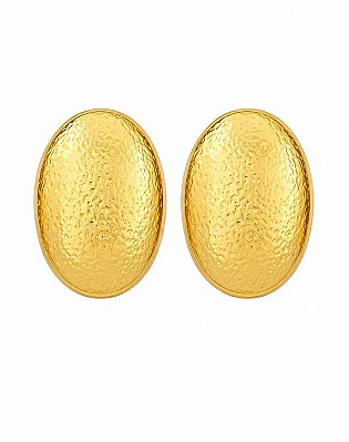 Brinco Design Oval Martelado