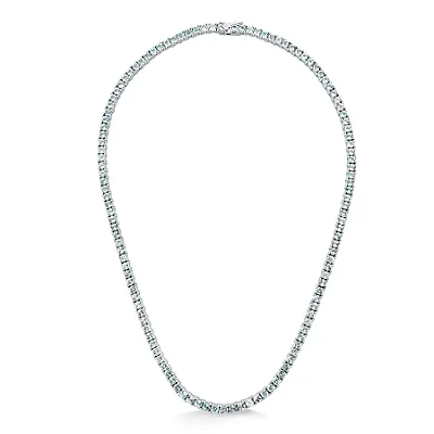 Colar Riviera Topázio Azul 3mm em Prata 925 com Banho de Ródio