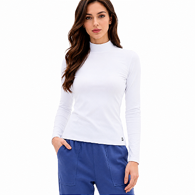 Blusa Manga Longa Canelada Térmica Vida Marinha