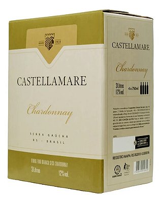 Vinho Branco Seco Chardonnay Castellamare Bag In Box 3l