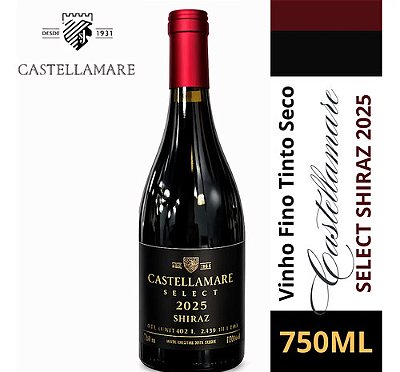 Vinho Fino Tinto Shiraz Castellamare Select 2025 750ml