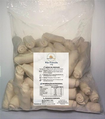 Pão Francês Congelado 3kg - 60 und