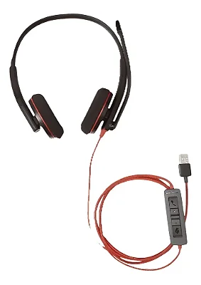 Headset Poly Plantronics Blackwire C3220 USB-A Preto