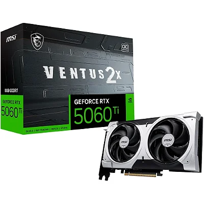 Placa de Vídeo MSI GeForce RTX 5060 Ti Ventus 2X OC Plus 8GB GDDR7 128 bits
