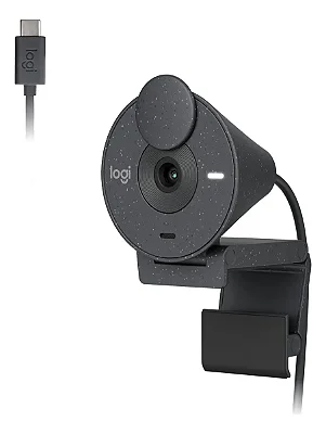Webcam Logitech Brio 300 960-001413 Full HD 1080p USB-C Microfone