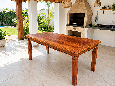 Mesa tradicional 1,60 x 0,80 m em Madeira de Demolição