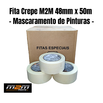 Kit 16 Fita Crepe M2M Parts 48mm x 50m Para Pintura em Dracena