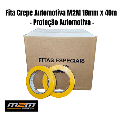 Kit 40 Fita Crepe Automotiva M2M Parts Amarela 18mm x 40m em Dracena