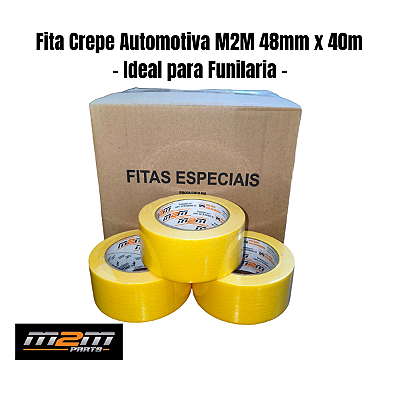 Kit 16 Fita Crepe Automotiva M2M Parts Amarela 48mm x 40m em Dracena