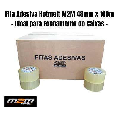 Kit 80 Fita Adesiva Transparente Hotmelt M2M 48mm x 100m Em Dracena