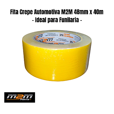Fita Crepe Automotiva M2M Parts Amarela 48mm x 40m em Dracena