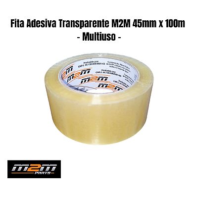 Fita Adesiva Transparente M2M 45mm x 100m Aderente em Dracena