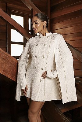 Vestido Capa Samia Off White Tricot