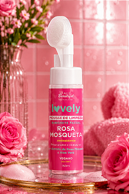 Mousse Limpeza Facial Rosa Mosqueta Lovely Face Beautiful 150ml