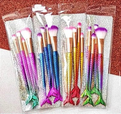 Kit 4 Pincel Sereia para maquiagem Fofyshair