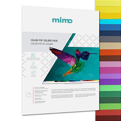 Papel Color Pop - Mimo - Kit Colibri - 180g - A4 - 210x297mm