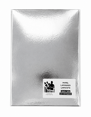 Papel Laminado - Lamicote - Prata - 180g - A4 - 210x297mm