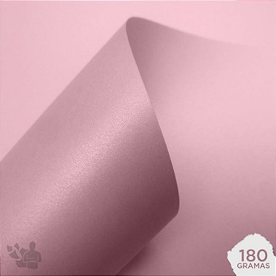 Papel Color Plus - Metálico - Ibiza - Rosa Bebê - 180g - A4 - 210x297mm