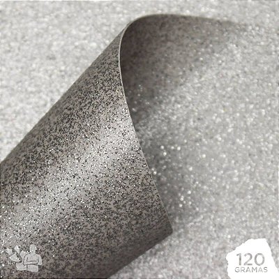 Papel Adesivo Glitter - Prata - A4 - 210x297mm