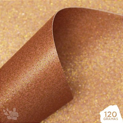Papel Adesivo Glitter - Rosé Gold - A4 - 210x297mm