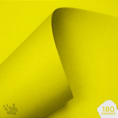 Papel Neon - 180g - Amarelo - A4 - 210x297mm