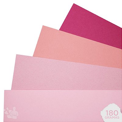 Kit Papel Color Plus - Tons de Rosa - 180g