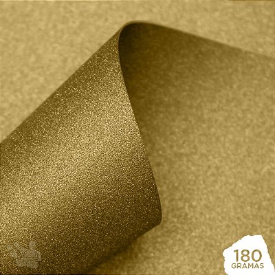 Papel Glitter - Dourado - 180g - A4 - 210x297mm