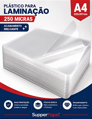 Plástico para Laminação - 0,10mm - A4 - 220x307mm