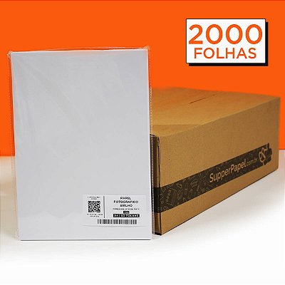 Papel Fotográfico - Brilho/Glossy - 115g - Jato de Tinta - A4 - 210x297mm - Caixa (2000 Folhas)