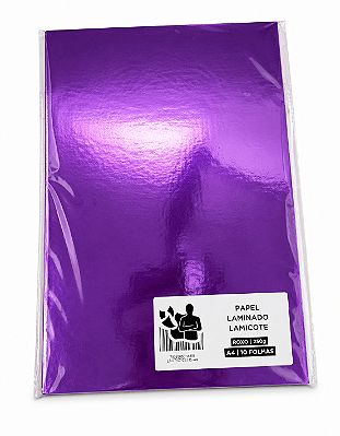 Papel Laminado - Lamicote - 250g - Roxo - A4 - 210x297mm
