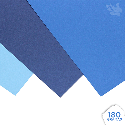 Kit Papel Perolizado - Tons Azul - 180g