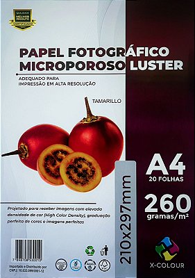 Papel Fotografico - X-Colour - Microporoso - Sem Brilho/Luster - 260g - A4
