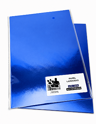 Papel Laminado - Azul - 250g - A4
