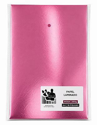 Papel Laminado - Rosa - 250g - A4