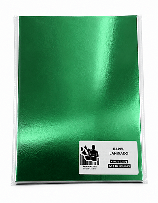Papel Laminado - Verde - 250g - A4