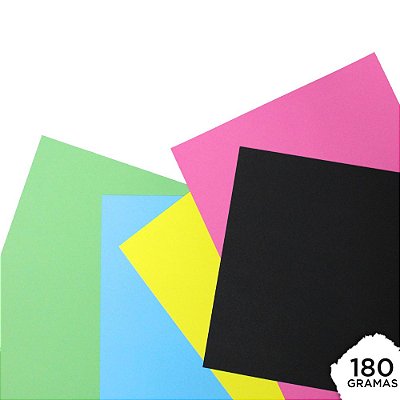 Kit Papel Offset Colorido - A4 - 180g - 210x297mm