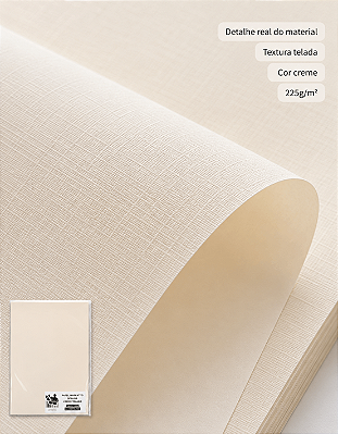 Papel Markatto - Opalina Creme Telado - 225g