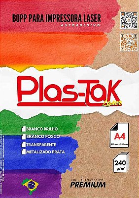 BOPP Adesivo Branco Fosco Laser - Plastak