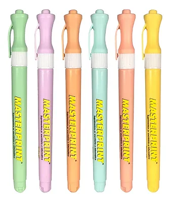 Caneta Marca Texto Pastel Slim - Kit 6 cores - Masterprint