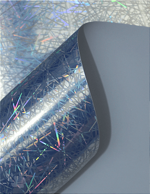 Vinil Adesivo Holográfico - Raio de Cristal - 135g - Jato de Tinta - Resistente à Água - A4 - 210x297mm