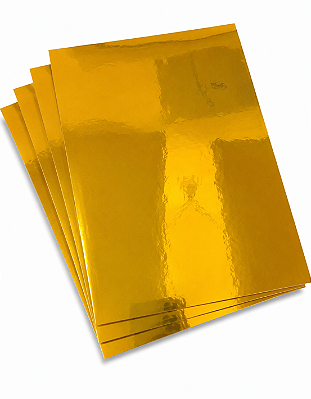 Vinil Adesivo Dourado - Brilho/Glossy - 135g - Jato de Tinta - A4 - 210x297mm