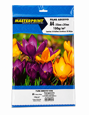 Filme Adesivo Transparente - Masterprint - Jato de Tinta - A4