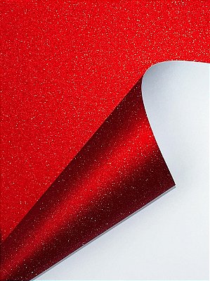 Papel Glitter - Vermelho - 180g - A4 - 210x297mm